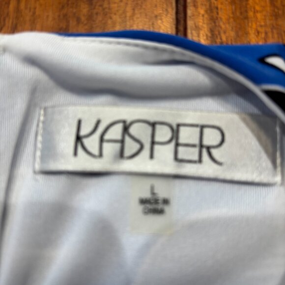 Kasper Floral Sleeveless Dress in Mariner Blue - NWT Size Large - Picture 2 of 3